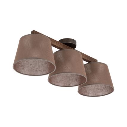 Brilagi - Pintakiinnitteinen kattovalaisin LATTE 3xE27/15W/230V mänty/ruskea