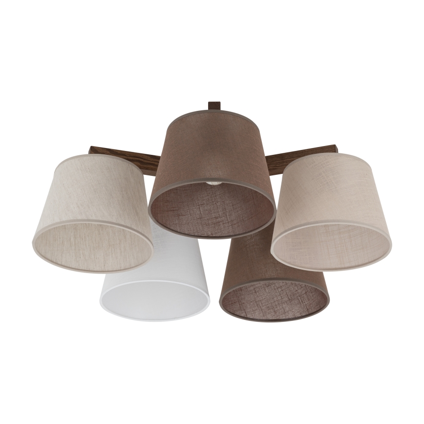 Brilagi - Pintakiinnitteinen kattovalaisin LATTE 5xE27/15W/230V mänty/mix