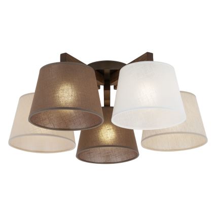 Brilagi - Pintakiinnitteinen kattovalaisin LATTE 5xE27/15W/230V mänty/mix