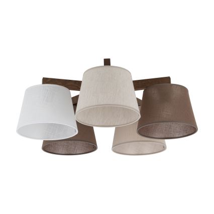 Brilagi - Pintakiinnitteinen kattovalaisin LATTE 5xE27/15W/230V mänty/mix