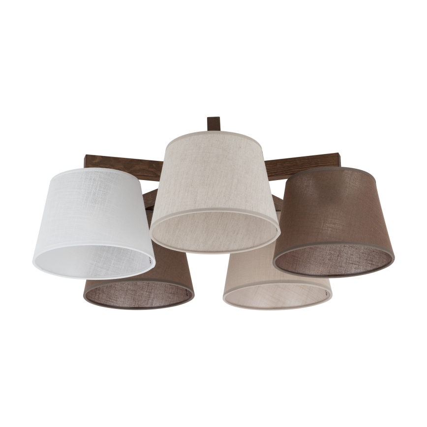 Brilagi - Pintakiinnitteinen kattovalaisin LATTE 5xE27/15W/230V mänty/mix