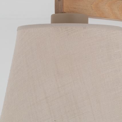 Brilagi - Pintakiinnitteinen kattovalaisin LATTE SABIA 3xE27/15W/230V mänty/beige