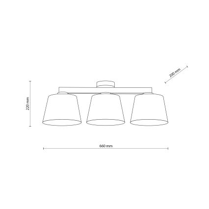 Brilagi - Pintakiinnitteinen kattovalaisin LATTE SABIA 3xE27/15W/230V mänty/beige