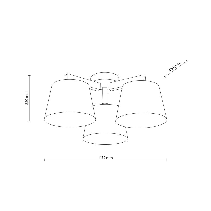 Brilagi - pintakiinnitteinen kattovalaisin LATTE SABIA 3xE27/15W/230V mänty/mix