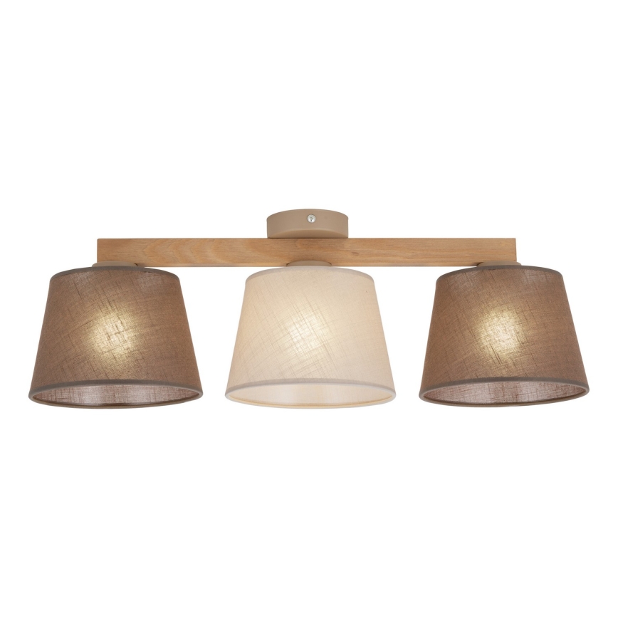Brilagi - Pintakiinnitteinen kattovalaisin LATTE SABIA 3xE27/15W/230V mänty/sekaväri