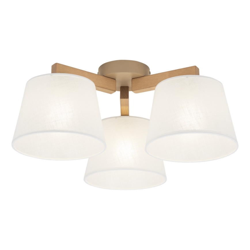 Brilagi - Pintakiinnitteinen kattovalaisin LATTE SABIA 3xE27/15W/230V mänty/valkoinen