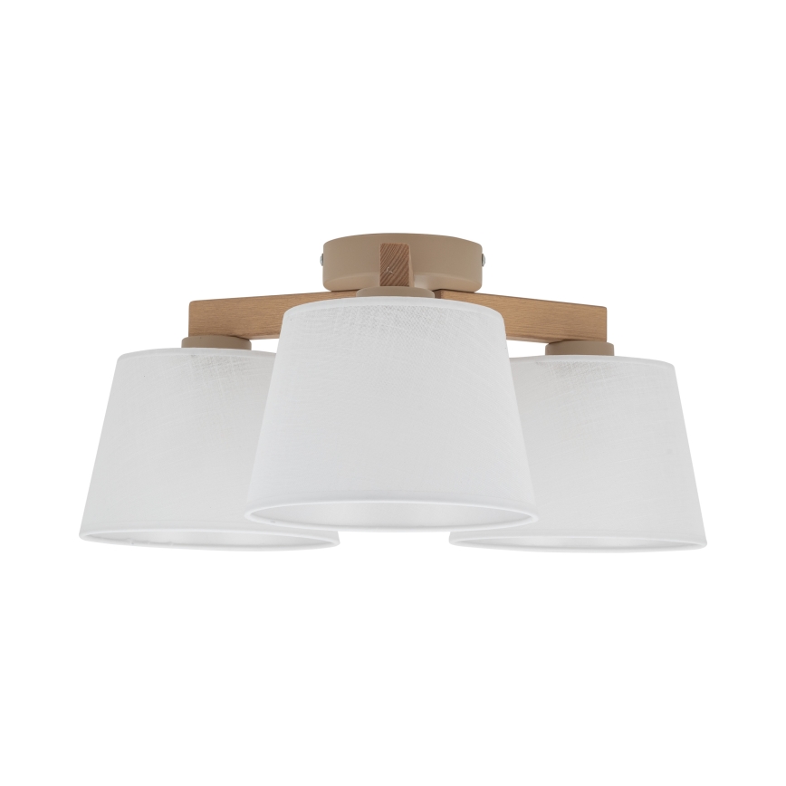 Brilagi - Pintakiinnitteinen kattovalaisin LATTE SABIA 3xE27/15W/230V mänty/valkoinen