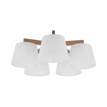Brilagi - pintakiinnitteinen kattovalaisin LATTE SABIA 5xE27/15W/230V mänty/valkoinen