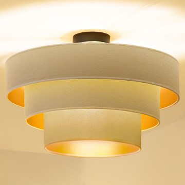 Brilagi - Pintakiinnitteinen kattovalaisin LUNETA 1xE27/60W/230V halkaisija 40 cm kerma/kulta