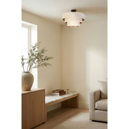 Brilagi - Pintakiinnitteinen kattovalaisin LUNETA 1xE27/60W/230V halkaisija 40 cm kerma/kulta