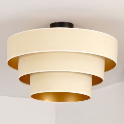 Brilagi - Pintakiinnitteinen kattovalaisin LUNETA 1xE27/60W/230V halkaisija 40 cm kerma/kulta