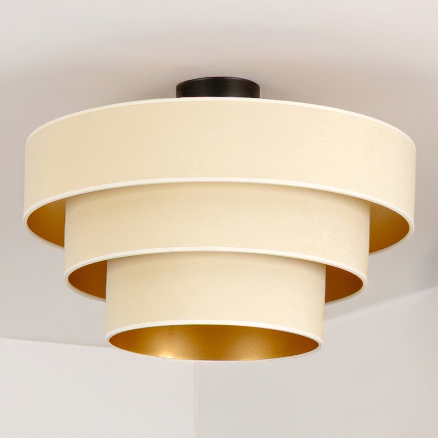 Brilagi - Pintakiinnitteinen kattovalaisin LUNETA 1xE27/60W/230V halkaisija 40 cm kerma/kulta