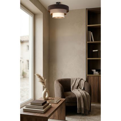 Brilagi - Pintakiinnitteinen kattovalaisin LUNETA 1xE27/60W/230V halkaisija 40 cm ruskea/beige/kerma