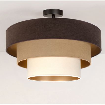 Brilagi - Pintakiinnitteinen kattovalaisin LUNETA 1xE27/60W/230V halkaisija 40 cm ruskea/beige/kerma