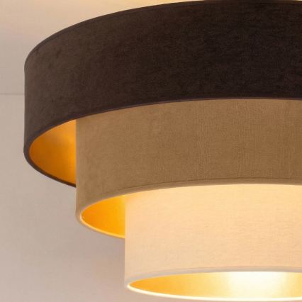 Brilagi - Pintakiinnitteinen kattovalaisin LUNETA 1xE27/60W/230V halkaisija 40 cm ruskea/beige/kerma