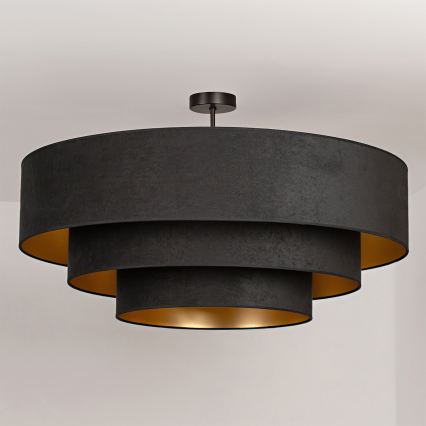 Brilagi - Pintakiinnitteinen kattovalaisin LUNETA 3 x E27, max. 60 W, 230 V, halkaisija 80 cm, musta/kulta