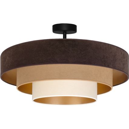 Brilagi - Pintakiinnitteinen kattovalaisin LUNETA 3xE27/60W/230V Ø 80 cm ruskea/beige/kerma