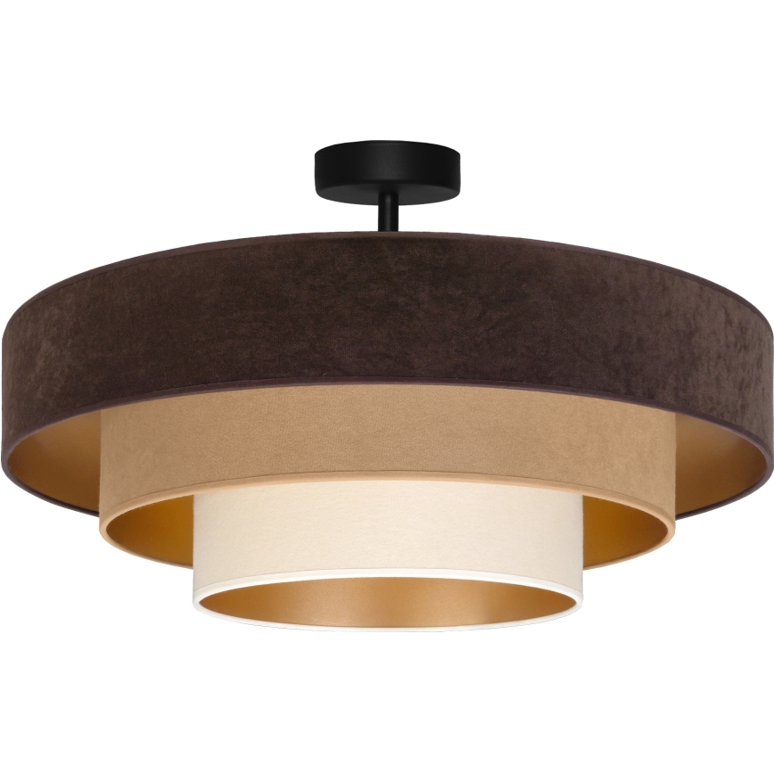 Brilagi - Pintakiinnitteinen kattovalaisin LUNETA 3xE27/60W/230V Ø 80 cm ruskea/beige/kerma