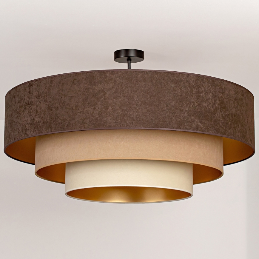 Brilagi - Pintakiinnitteinen kattovalaisin LUNETA 3xE27/60W/230V Ø 80 cm ruskea/beige/kerma
