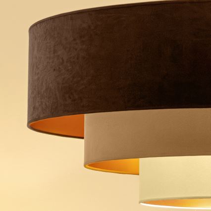 Brilagi - Pintakiinnitteinen kattovalaisin LUNETA 3xE27/60W/230V Ø 80 cm ruskea/beige/kerma