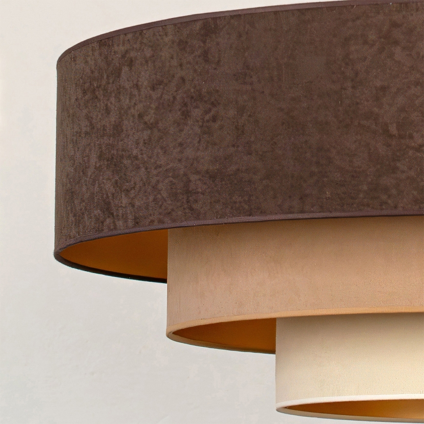 Brilagi - Pintakiinnitteinen kattovalaisin LUNETA 3xE27/60W/230V Ø 80 cm ruskea/beige/kerma