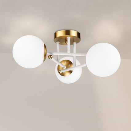 Brilagi - Pintakiinnitteinen kattovalaisin MALIVA 3xE14/15W/230V kulta/valkoinen