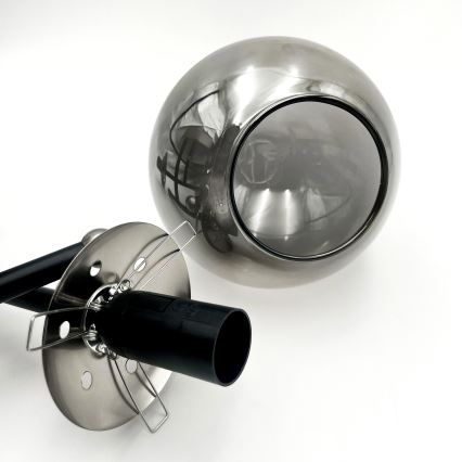 Brilagi - Pintakiinnitteinen kattovalaisin MALIVA 3xE14/15W/230V mattakromi/savunharmaa