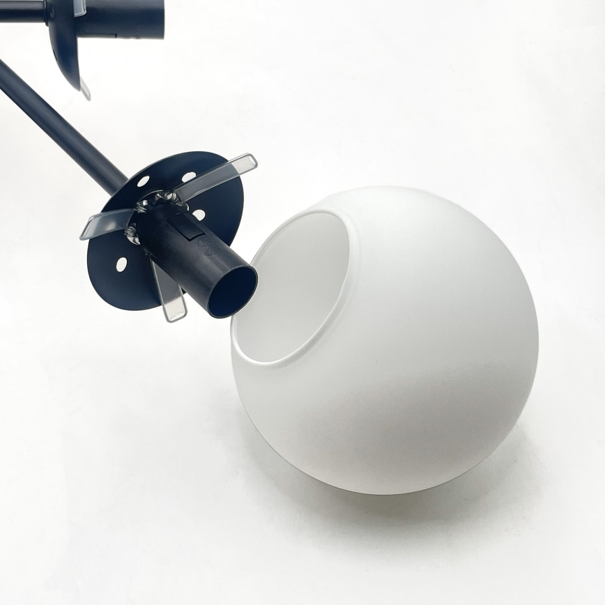 Brilagi - Pintakiinnitteinen kattovalaisin MALIVA 6xE14/15W/230V musta/valkoinen