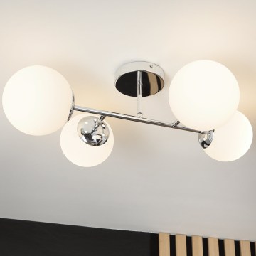 Brilagi - Pintakiinnitteinen kattovalaisin MALONY 4xE14/20W/230V kiiltävä kromi