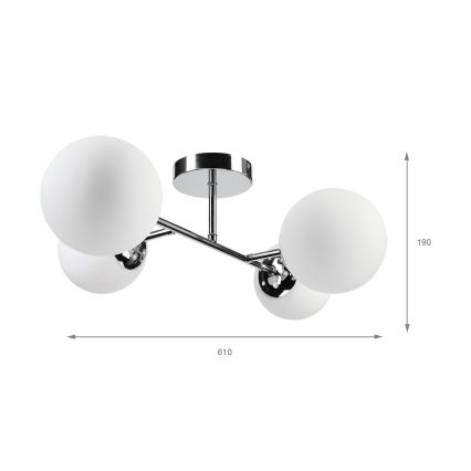 Brilagi - Pintakiinnitteinen kattovalaisin MALONY 4xE14/20W/230V kiiltävä kromi