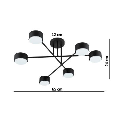 Brilagi - Pintakiinnitteinen kattovalaisin MONO 6xGX53/12W/230V musta