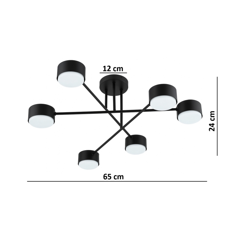 Brilagi - Pintakiinnitteinen kattovalaisin MONO 6xGX53/12W/230V musta