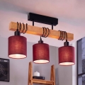 BRILAGI - Pintakiinnitteinen kattovalaisin NUBILA 3xE27/60W/230V mänty/pompejinpunainen