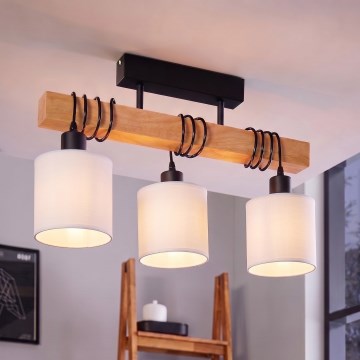 BRILAGI - Pintakiinnitteinen kattovalaisin NUBILA 3xE27/60W/230V mänty/valkoinen