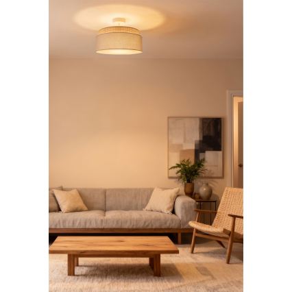 Brilagi - Pintakiinnitteinen kattovalaisin PADOVA 1xE27/60W/230V, Ø 40 cm, beige