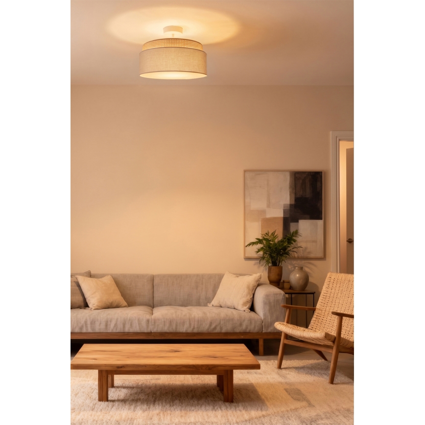 Brilagi - Pintakiinnitteinen kattovalaisin PADOVA 1xE27/60W/230V, Ø 40 cm, beige