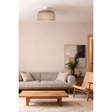 Brilagi - Pintakiinnitteinen kattovalaisin PADOVA 1xE27/60W/230V, Ø 40 cm, beige
