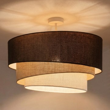 Brilagi - Pintakiinnitteinen kattovalaisin TRIO 3xE27/60W/230V, halkaisija 60 cm, ruskea/beige/valkoinen