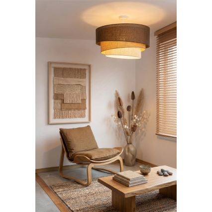Brilagi - Pintakiinnitteinen kattovalaisin TRIO 3xE27/60W/230V, halkaisija 60 cm, ruskea/beige/valkoinen