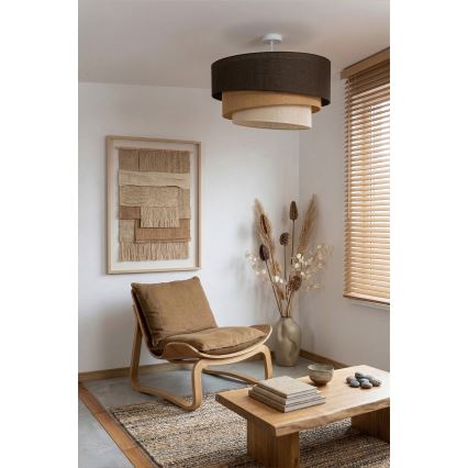 Brilagi - Pintakiinnitteinen kattovalaisin TRIO 3xE27/60W/230V, halkaisija 60 cm, ruskea/beige/valkoinen