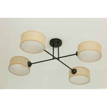 Brilagi - Pintakiinnitteinen kattovalaisin VIRGO 4xE14/40W/230V beige/musta