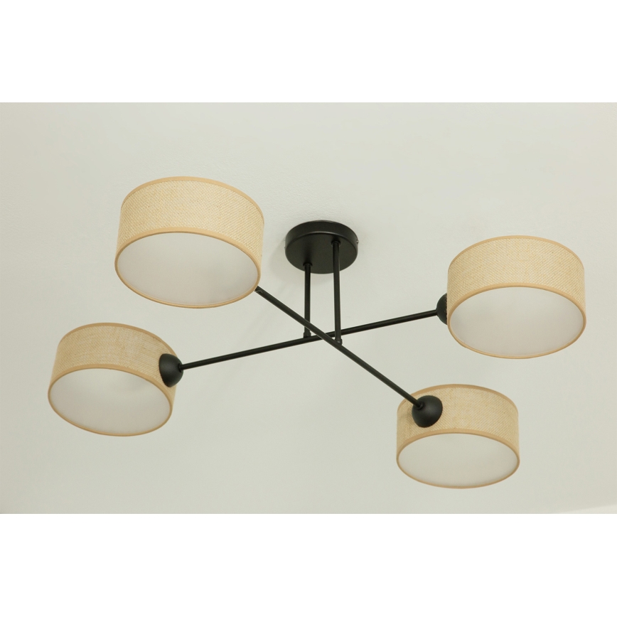 Brilagi - Pintakiinnitteinen kattovalaisin VIRGO 4xE14/40W/230V beige/musta