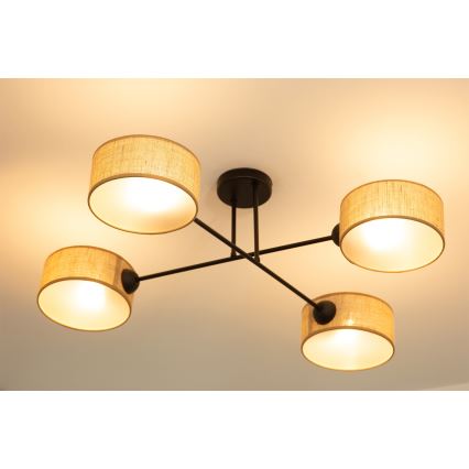 Brilagi - Pintakiinnitteinen kattovalaisin VIRGO 4xE14/40W/230V beige/musta