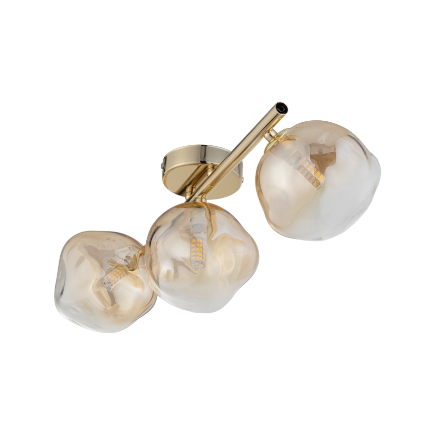 Brilagi - pintakiinnitteinen kattovalaisin VULCANO 3xG9/8W/230V kultainen/savunbeige