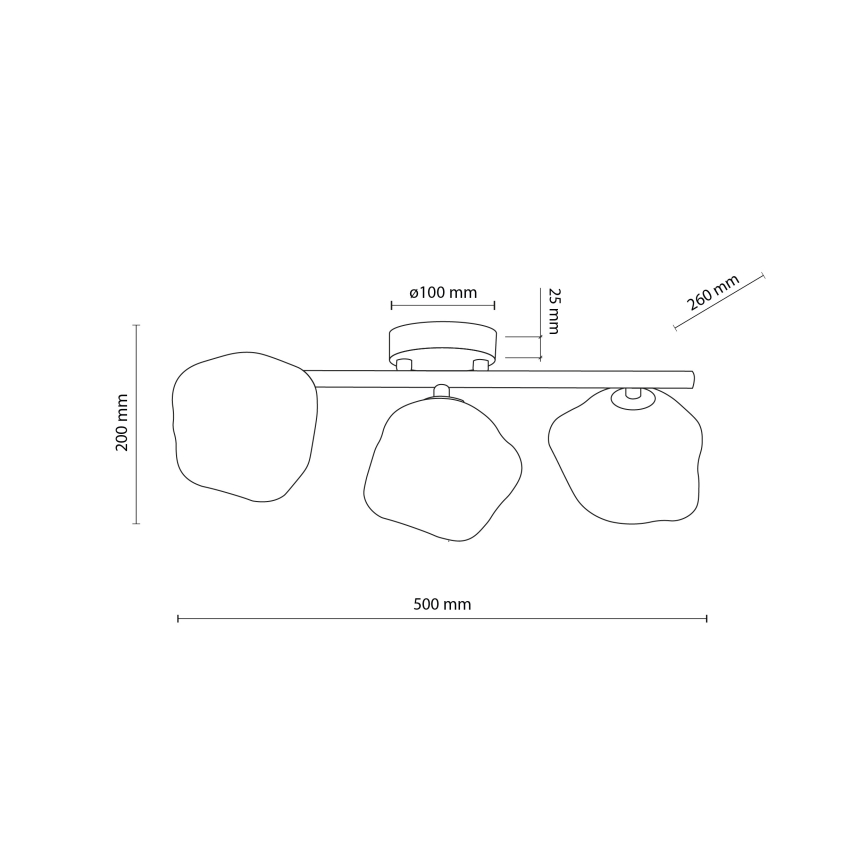 Brilagi - pintakiinnitteinen kattovalaisin VULCANO 3xG9/8W/230V kultainen/savunbeige