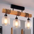 BRILAGI - Pintakiinnitteinen kattovalaisin WOOD GLASS 3xE27/60W/230V mänty/musta/valkoinen