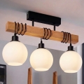 BRILAGI - Pintakiinnitteinen kattovalaisin WOOD GLASS 3xE27/60W/230V mänty/musta/valkoinen