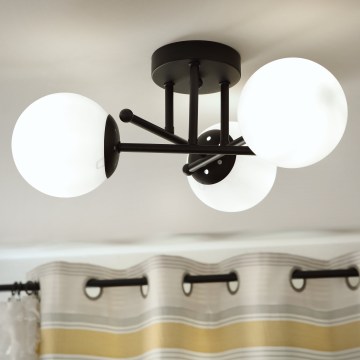 Brilagi - Pintakiinnitteinen MALIVA-kattokruunu 3xE14/15W/230V musta/valkoinen