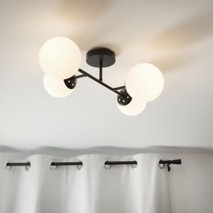 Brilagi - Pintakiinnitteinen MALONY-kattovalaisin 4xE14/20W/230V musta