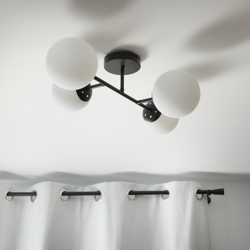 Brilagi - Pintakiinnitteinen MALONY-kattovalaisin 4xE14/20W/230V musta